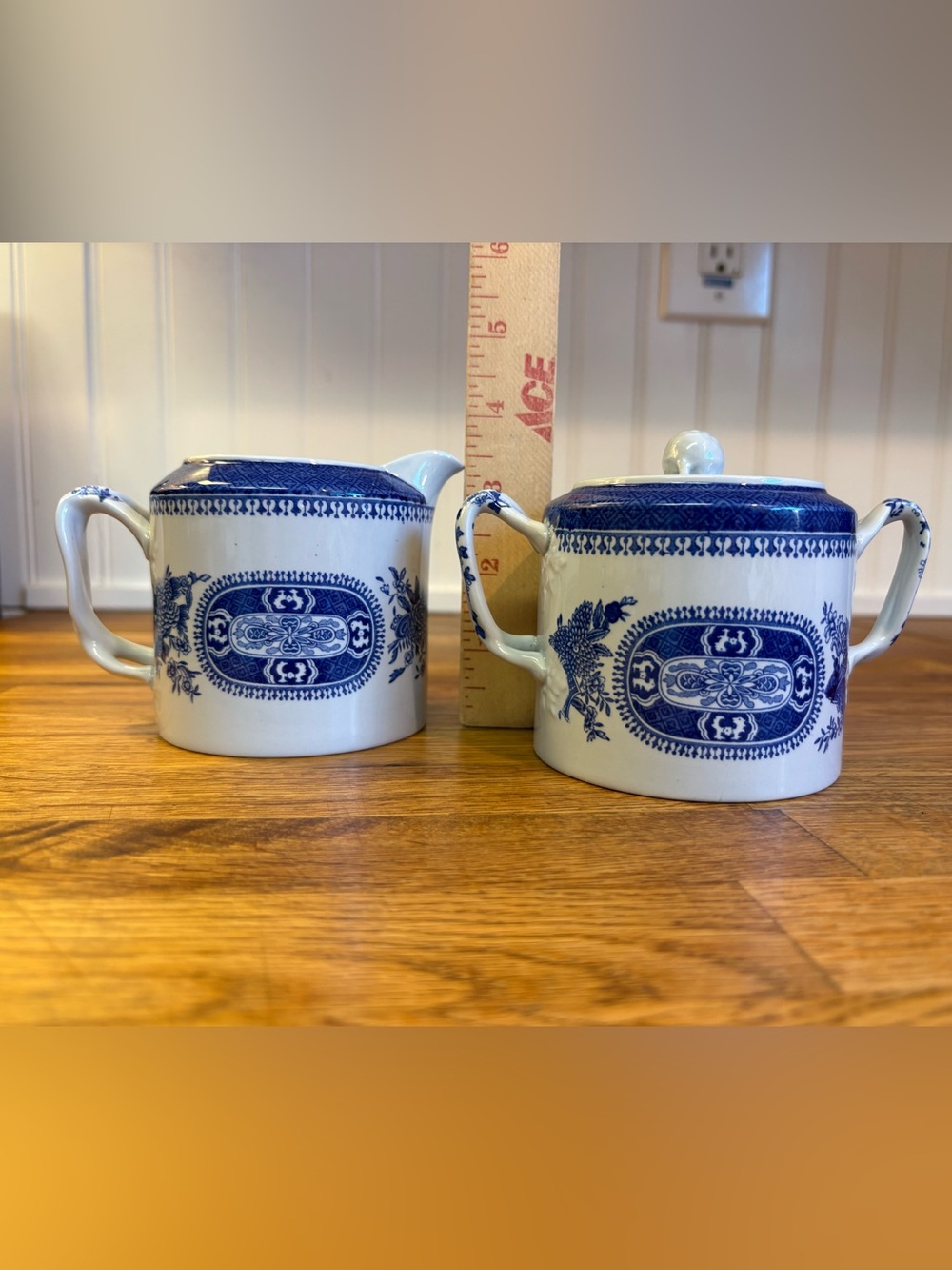Spode ‘Fitzhugh Blue’ creamer and sugar with lid - Picture 12 of 15